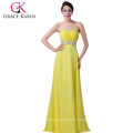 Grace Karin Perlen Chiffon Gelb Lange Formal Abendkleider Großhandel CL6270